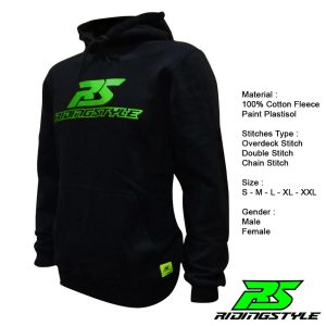 Ridingstyle Hoodie RS | Jumper | Sweater | Black - Hitam