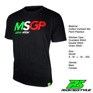 Ridingstyle T-Shirt MSGP RS | Kaos Lengan Pendek | Black - Hitam
