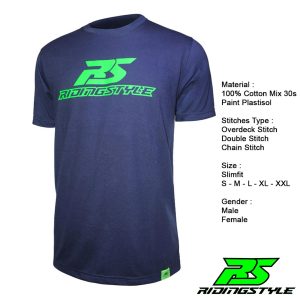 Ridingstyle T-Shirt RS | Kaos Lengan Pendek | Navy - Biru