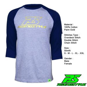 Ridingstyle T-Shirt Raglan RS | Kaos Lengan Panjang | Grey Navy - Grey Navy,