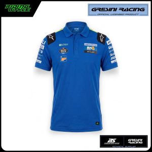 POLO SHIRT SACHSENRING LIVERY BK8NEWS GRESINI MOTOGP'26 OFFICIAL MERCHANDISE BLUE-YELLOW