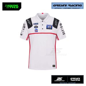 POLO SHIRT MISANOGP LIVERY BK8NEWS GRESINI MOTOGP'26 OFFICIAL MERCHANDISE WHITE-RED